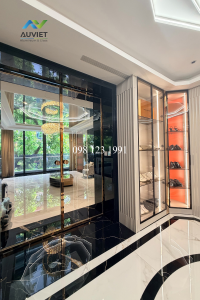 Mẫu cửa SLIM bọc inox kính sóng hiện đại