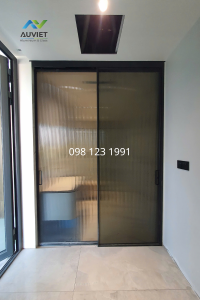 Thi công cửa Slim trượt lùa không ray dưới