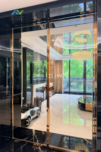Cửa SLIM bọc inox kính sóng tại Âu Việt Hoàng Hoa Thám